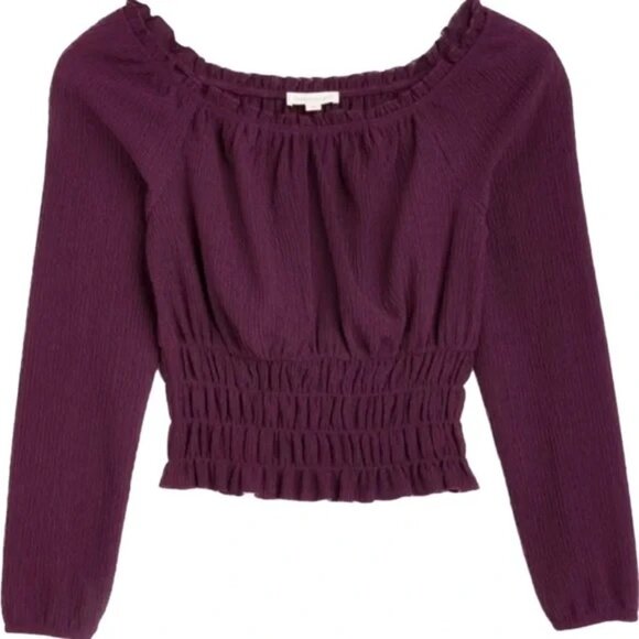 NEW | The General Good Piper Long Sleeve Top Off Shoulder or On  Shoulder Wine L - Picture 1 of 5